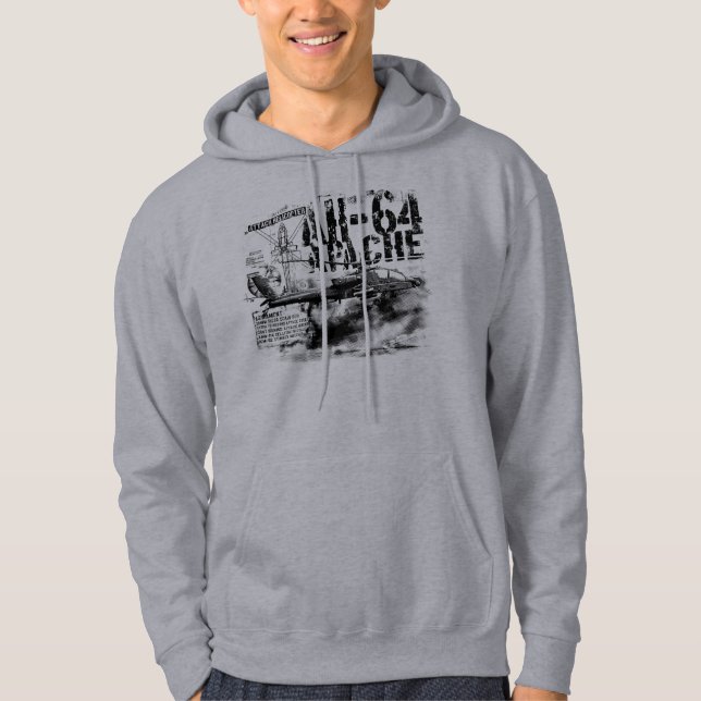Moletom Com Capuz AH-64 Apache Sweatshirt básica de capuz masculina (Frente)