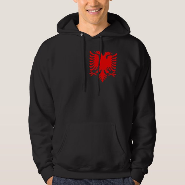 Moletom Com Capuz Albanês vermelho Eagle (Frente)