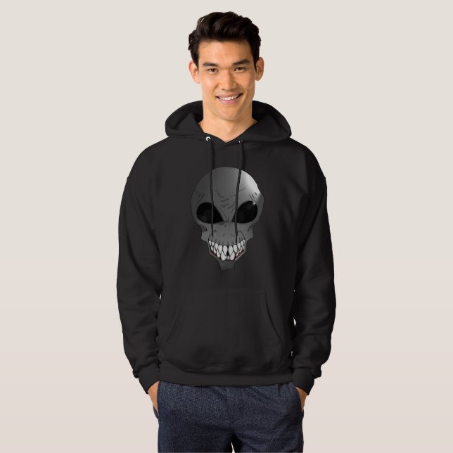 Moletom Com Capuz alienígena de cinza (Frente Completa)