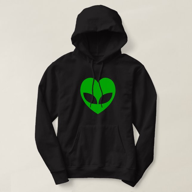 Moletom Com Capuz Alienígena Love Heart (Frente do Design)