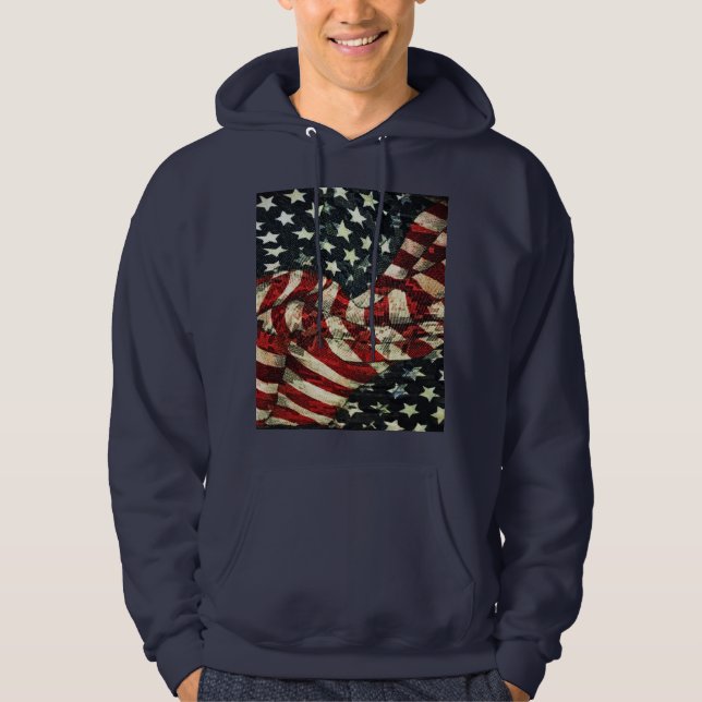 Moletom Com Capuz American Flag-Camouflage por Shirley Taylor (Frente)