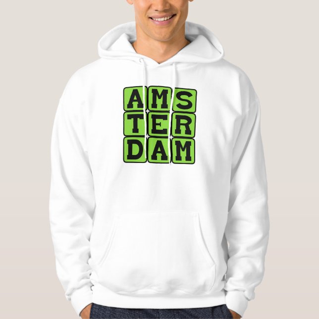 Moletom Com Capuz Amsterdã, Cidade nos Países Baixos (Frente)