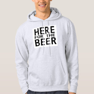 Moletom Com Capuz Aqui para a cerveja cara humor, capuz verde