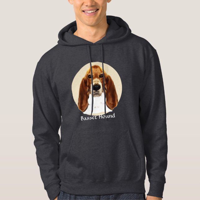 Moletom Com Capuz Arte de Basset Hound (Frente)