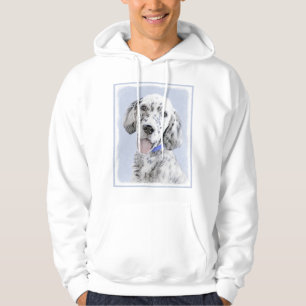 Moletom Com Capuz Arte de Cão de Pintura de Belton, Setter Azul
