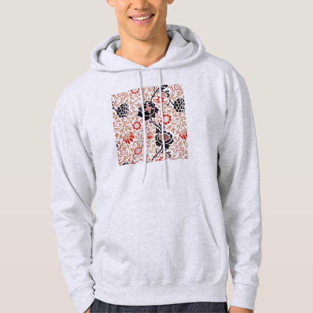 Moletom Com Capuz Arte de Design Botânico Grafton de William Morris (Frente)