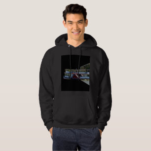 Moletom Com Capuz Arte de Navio a vapor, Mens Hoodie Preto