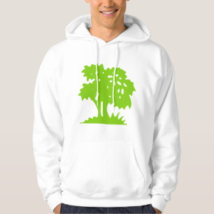 Moletom Com Capuz Árvore de Desenho Animado - Verde Marciano