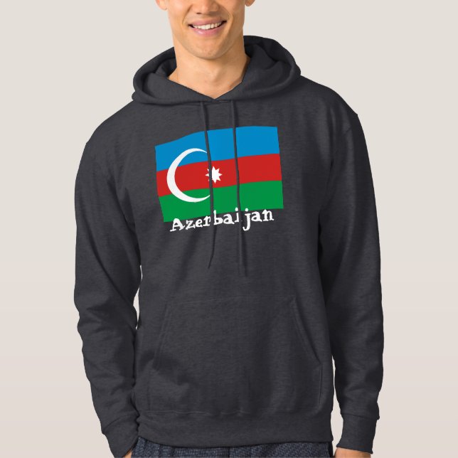 Moletom Com Capuz Azerbaijan com bandeira (Frente)