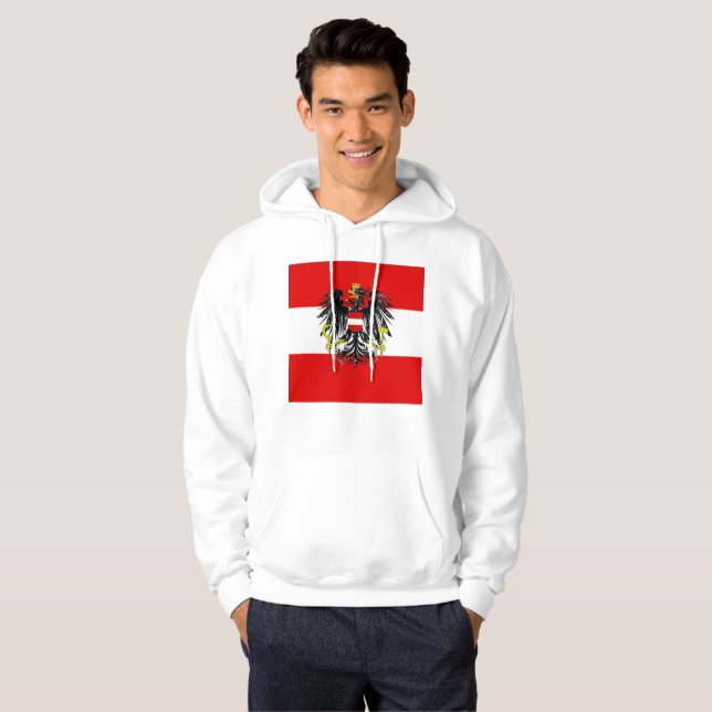 Moletom Com Capuz Bandeira austríaca (Frente Completa)