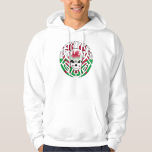 Moletom Com Capuz Bandeira/crânio tribais de Galês