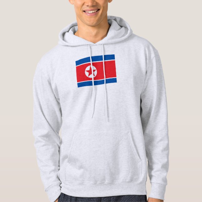 Moletom Com Capuz Bandeira da Coreia do Norte (Frente)