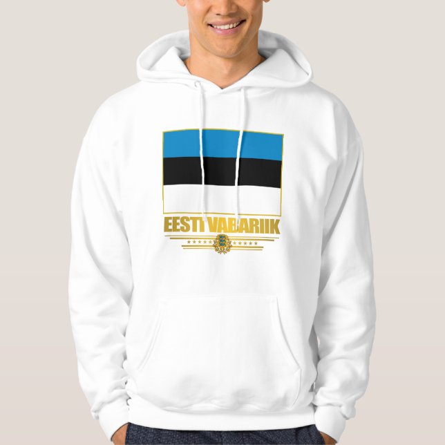 Moletom Com Capuz Bandeira da Estônia (Eesti Lipp) (Frente)