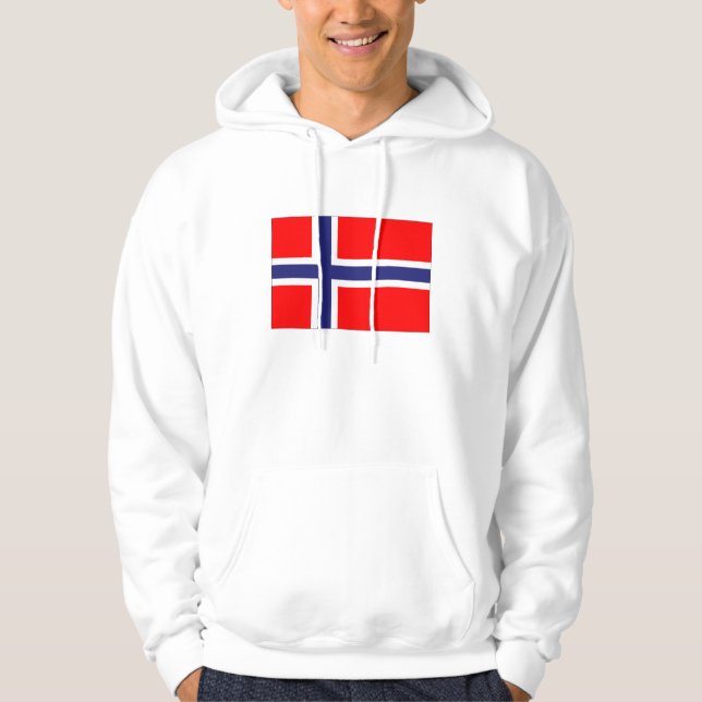 Moletom Com Capuz Bandeira da Noruega (Frente)