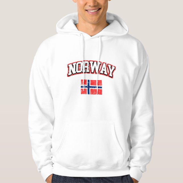 Moletom Com Capuz Bandeira da Noruega (Frente)