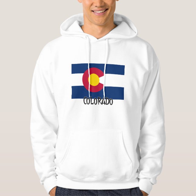 Moletom Com Capuz Bandeira de Colorado (Frente)