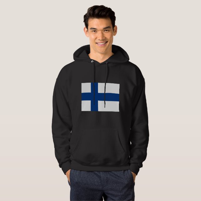 Moletom Com Capuz Bandeira de Finlandia (Frente Completa)