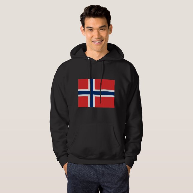 Moletom Com Capuz Bandeira de Noruega (Frente Completa)