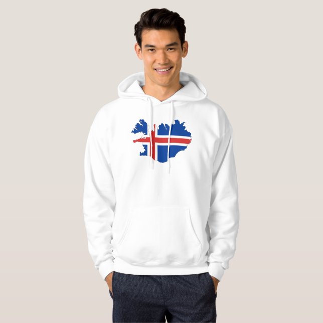 Moletom Com Capuz Bandeira de país de Islândia (Frente Completa)