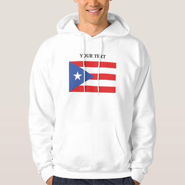 Moletom Com Capuz Bandeira de Puerto Rico (Frente)