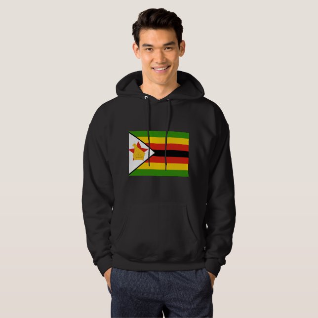Moletom Com Capuz Bandeira de Zimbabwe (Frente Completa)