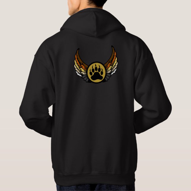 Moletom Com Capuz Bandeira do Orgulho Urso Patas de Urso Asas (Verso)