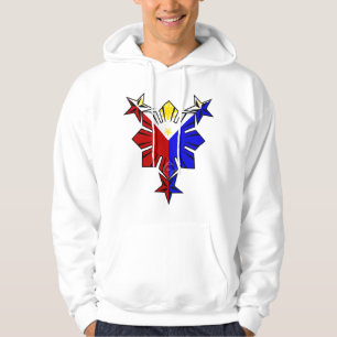 Moletom Com Capuz Bandeira filipina Sun e estrelas Hoody