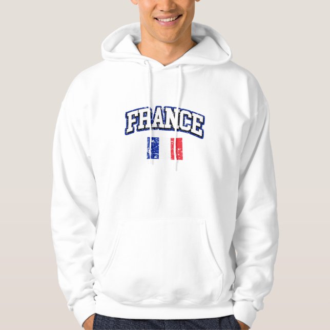 Moletom Com Capuz Bandeira França (Frente)