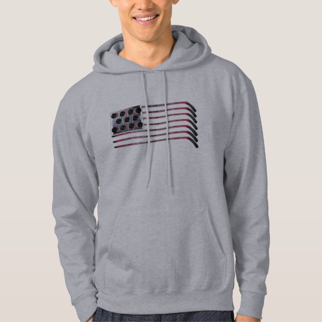 Moletom Com Capuz Bandeira Hoddie do hóquei dos E.U. (Frente)