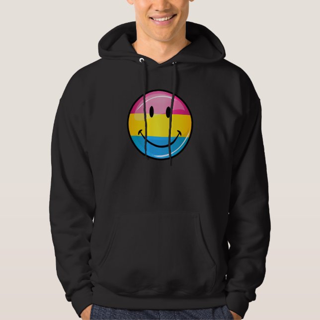 Moletom Com Capuz Bandeira Pansexual de sorriso do orgulho (Frente)