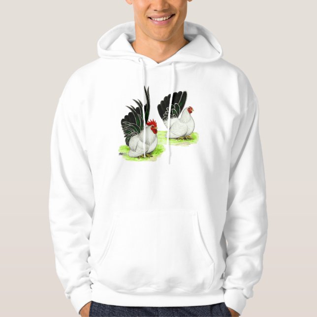 Moletom Com Capuz Bantams brancos pretos japoneses (Frente)