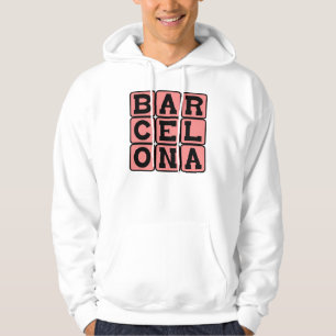 Moletom Com Capuz Barcelona, Cidade na Espanha