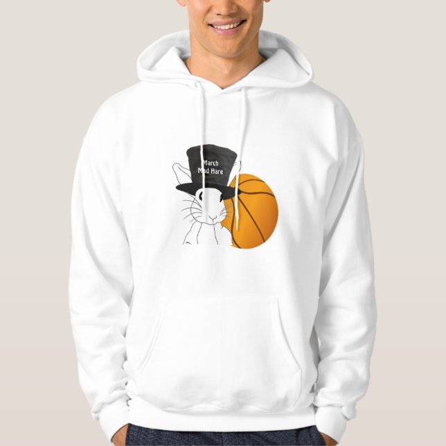 Moletom Com Capuz Basquete Louco da Lebre de Março (Frente)