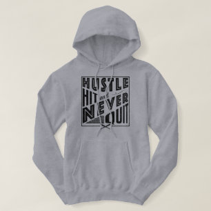 Moletom Com Capuz Bateria de Hustle de Softball de Baseball e Nunca 
