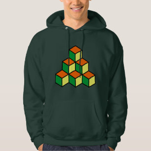 Moletom Com Capuz Blocos geométricos - alaranjado e amarelo verdes