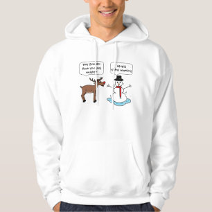 Moletom Com Capuz boneco de neve do aquecimento global significa cap
