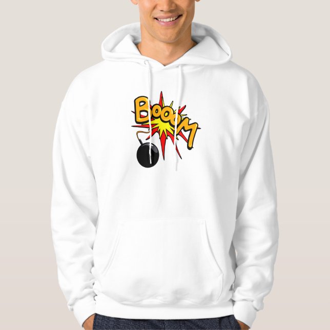 Moletom Com Capuz Boom! Hoodie, ilustração engraçada (Frente)
