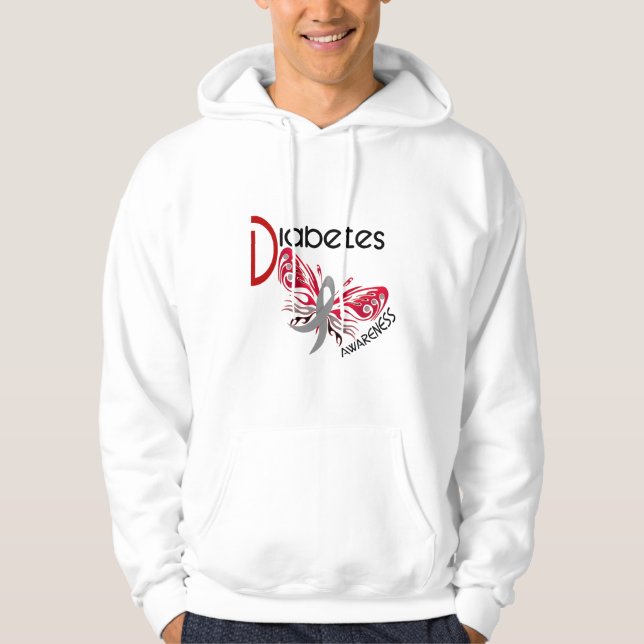 Moletom Com Capuz BORBOLETA 3 do diabetes (Frente)