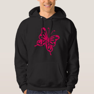 Moletom Com Capuz Borboleta Retroativa - Vermelho Neon