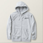 Moletom Com Capuz Bordado Horário de Hoodie Masculina<br><div class="desc">Para o Groom mostrado é um capuz de Cinza Heather para relaxar. Texto bordado preto na frente e atrás.</div>