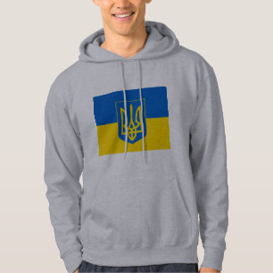 Moletom Com Capuz Brasão e bandeira de UCRÂNIA