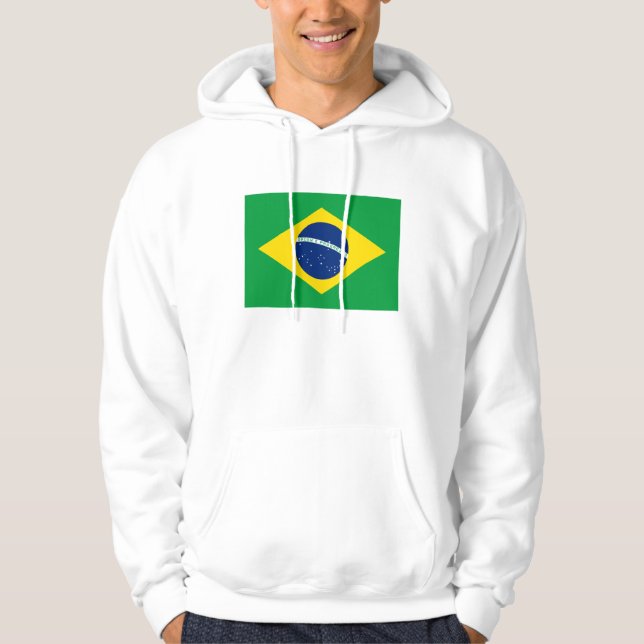 Moletom Com Capuz Brasil - bandeira nacional brasileira (Frente)