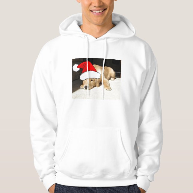 Moletom Com Capuz Cachorro Retriever Dourado de Natal (Frente)