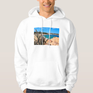 Moletom Com Capuz Cacto na cume rochosa sobre o Sandy Beach