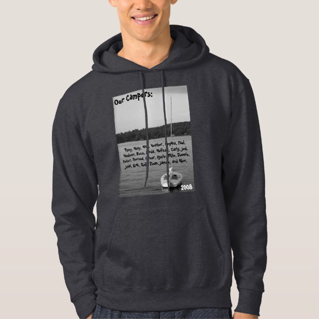 Moletom Com Capuz - Camisola cinzenta de Carter do acampamento - (Frente)