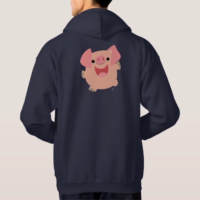 Moletom Com Capuz Camisola de Feliz branca (Verso)