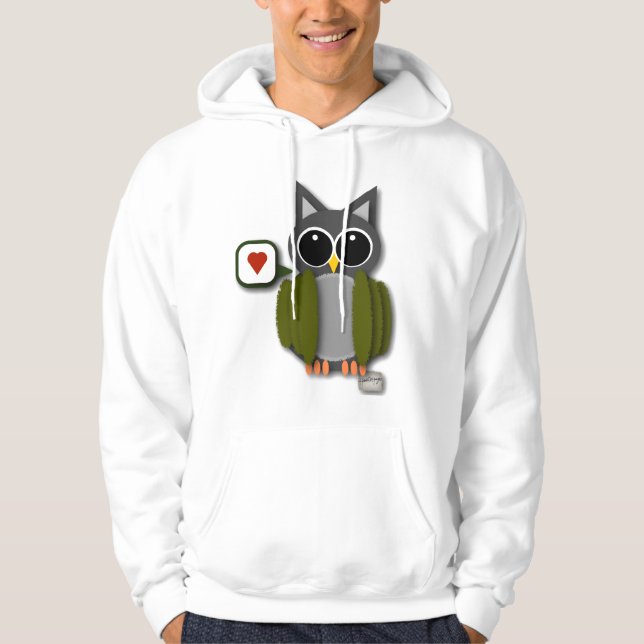Moletom Com Capuz Camisola do amor da coruja (Frente)