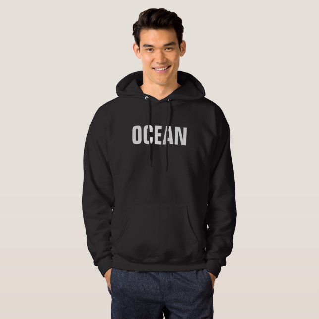 Moletom Com Capuz Camisola do "oceano" dos homens (Frente Completa)