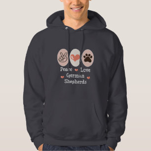 Moletom Com Capuz Camisola dos german shepherd do amor da paz