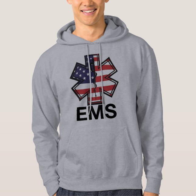 Moletom Com Capuz Camisola "EMT/EMS" Hoodie Masculina (Frente)